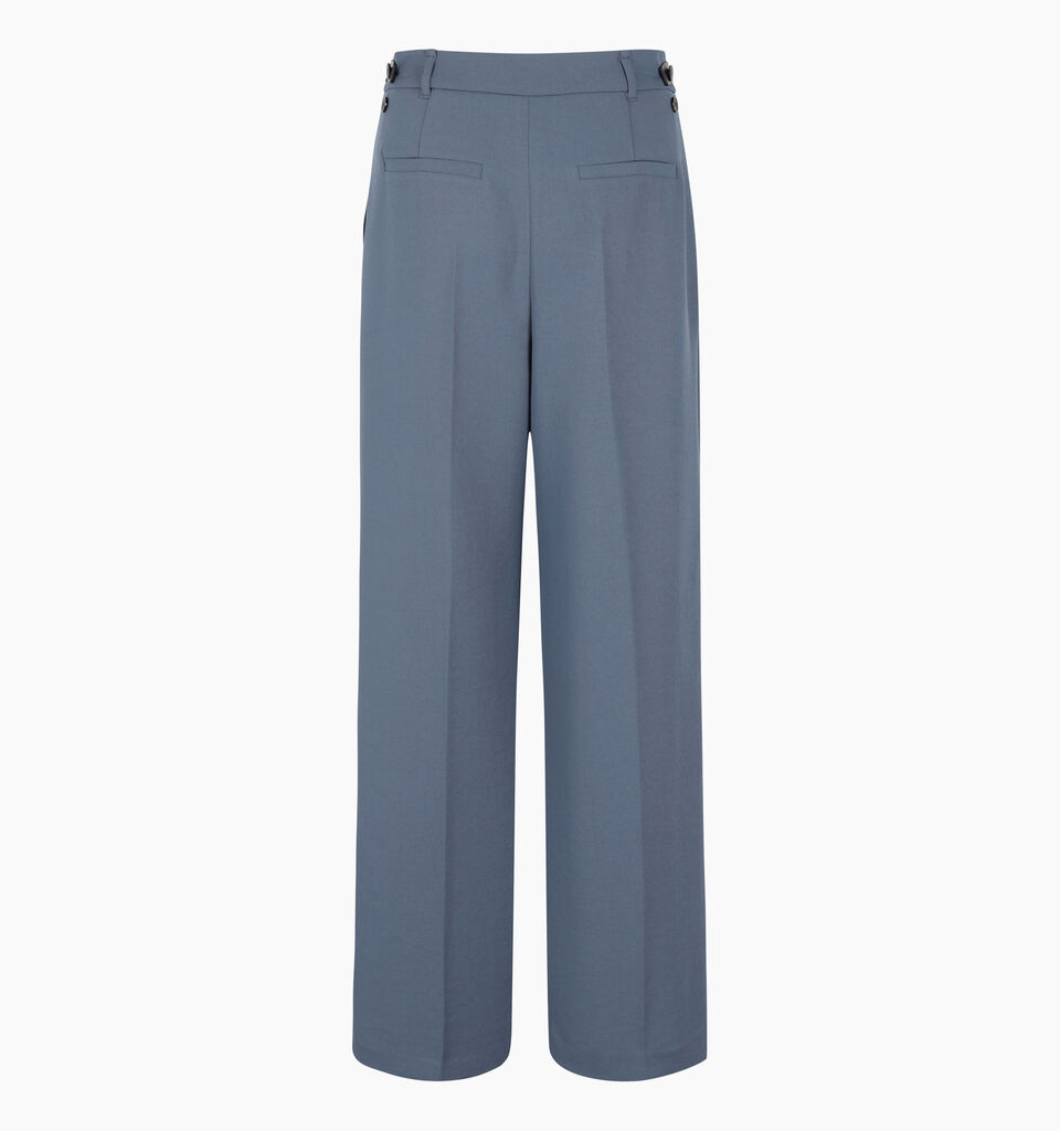Light blue low-waisted trousers with belt - sisley k regular trousers - Light Blue | Sisley K image number 2
